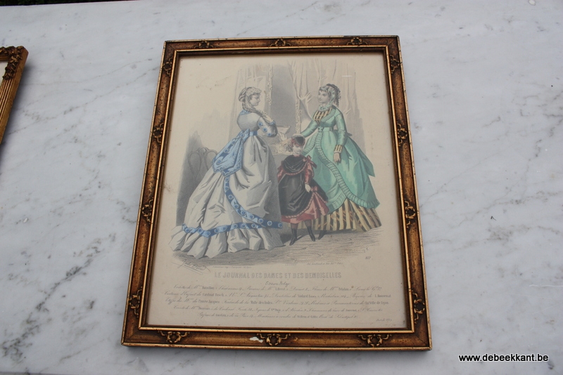 Antieke Franse modekader authentieke lijst le journal des dames et des demoiselles 1869